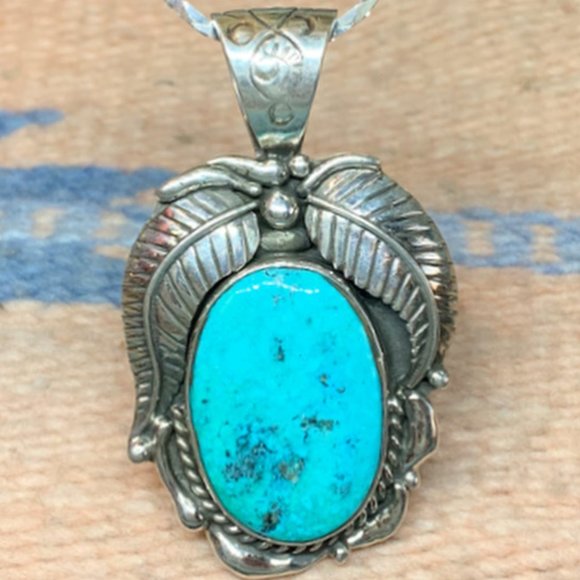 Kingman Turquoise Pendant #3473 - Picture 1 of 3